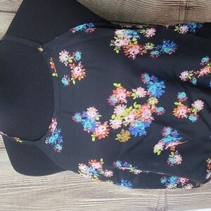 Womens Floral Crop Top Charlotte Russe Sz L Black